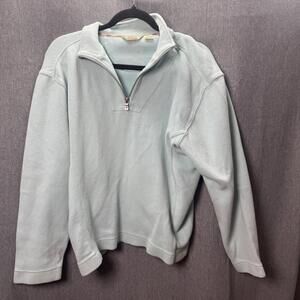 Tommy Bahama Women's M 1/4 Quarter Zip Pullover Sweater‎ Light Blue Comfort